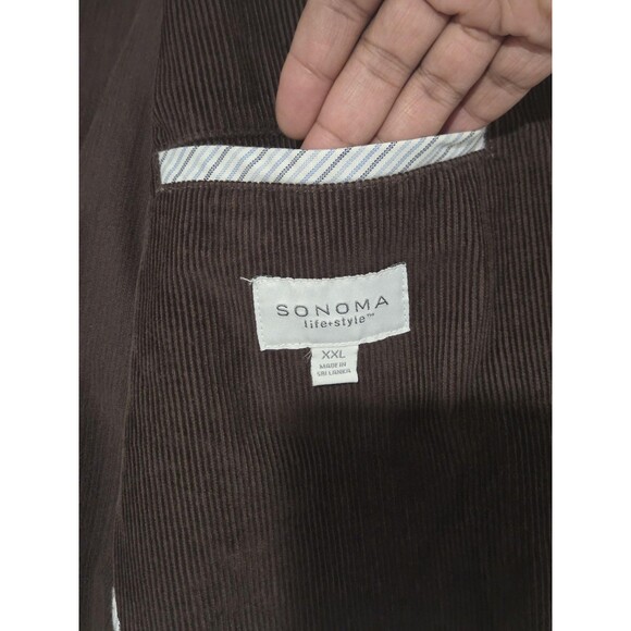 Sonoma Blazer Mens 2XL Brown Corduroy Sport Coat Classic Casual Fall Preppy - Picture 7 of 10